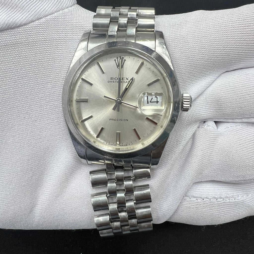 Rolex Oysterdate 34mm Stainless Steel Silver Dial Ref. 6694