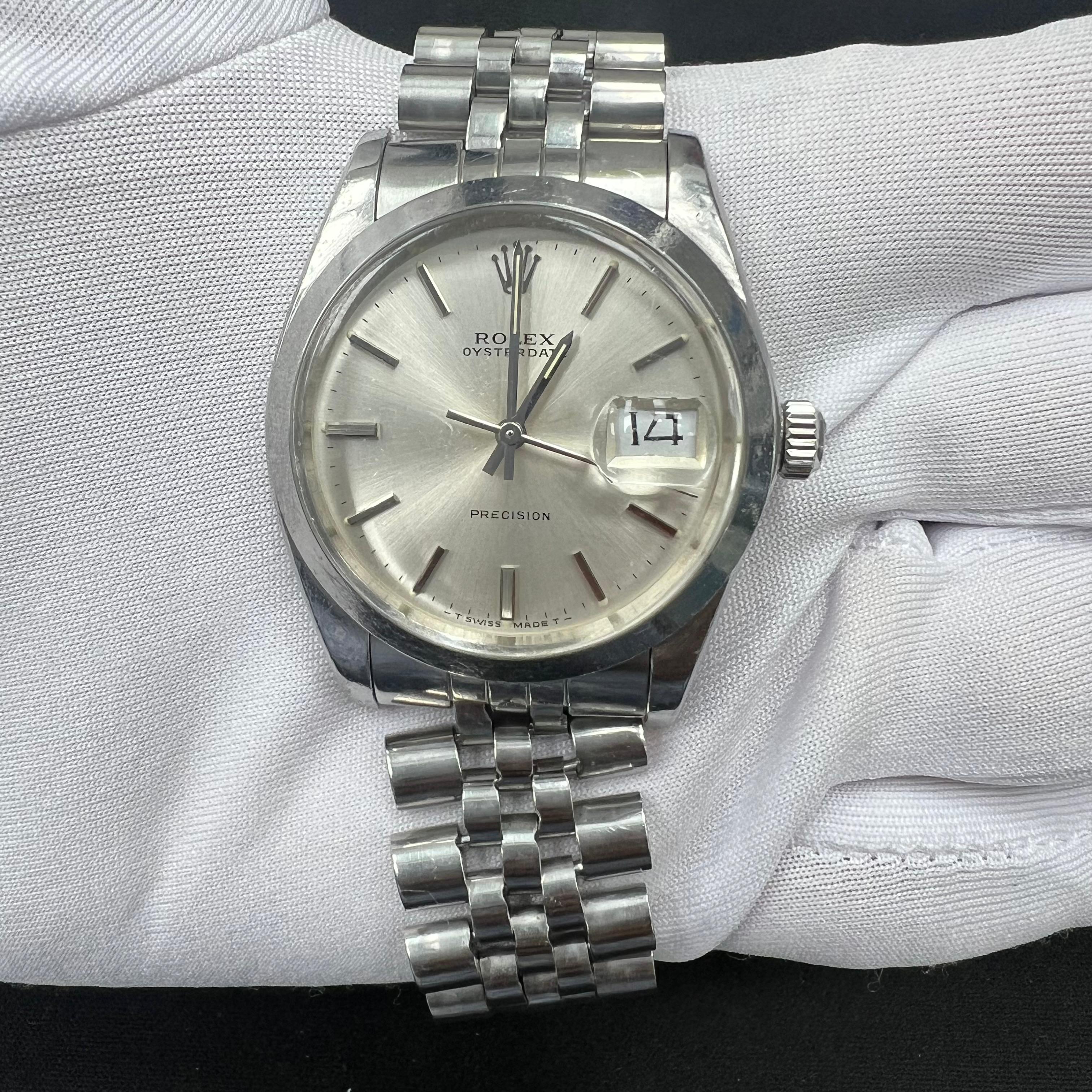 Rolex Oysterdate 34mm Stainless Steel Silver Dial Ref. 6694