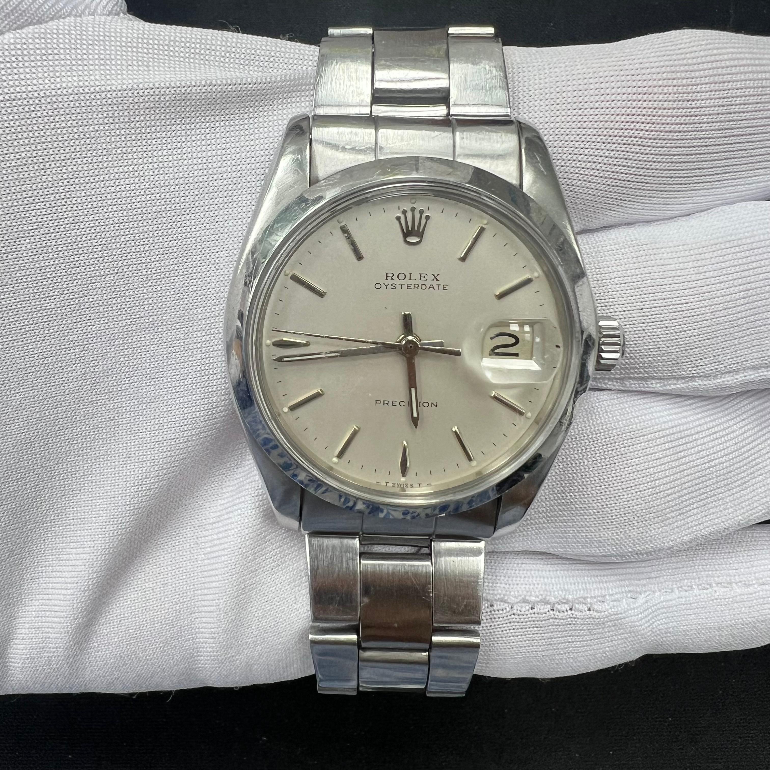 Rolex Oysterdate 34mm Stainless Steel Silver Dial Ref. 6694
