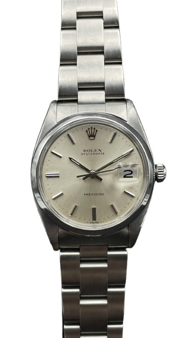 Rolex Oysterdate 34mm Stainless Steel Silver Dial Ref. 6694