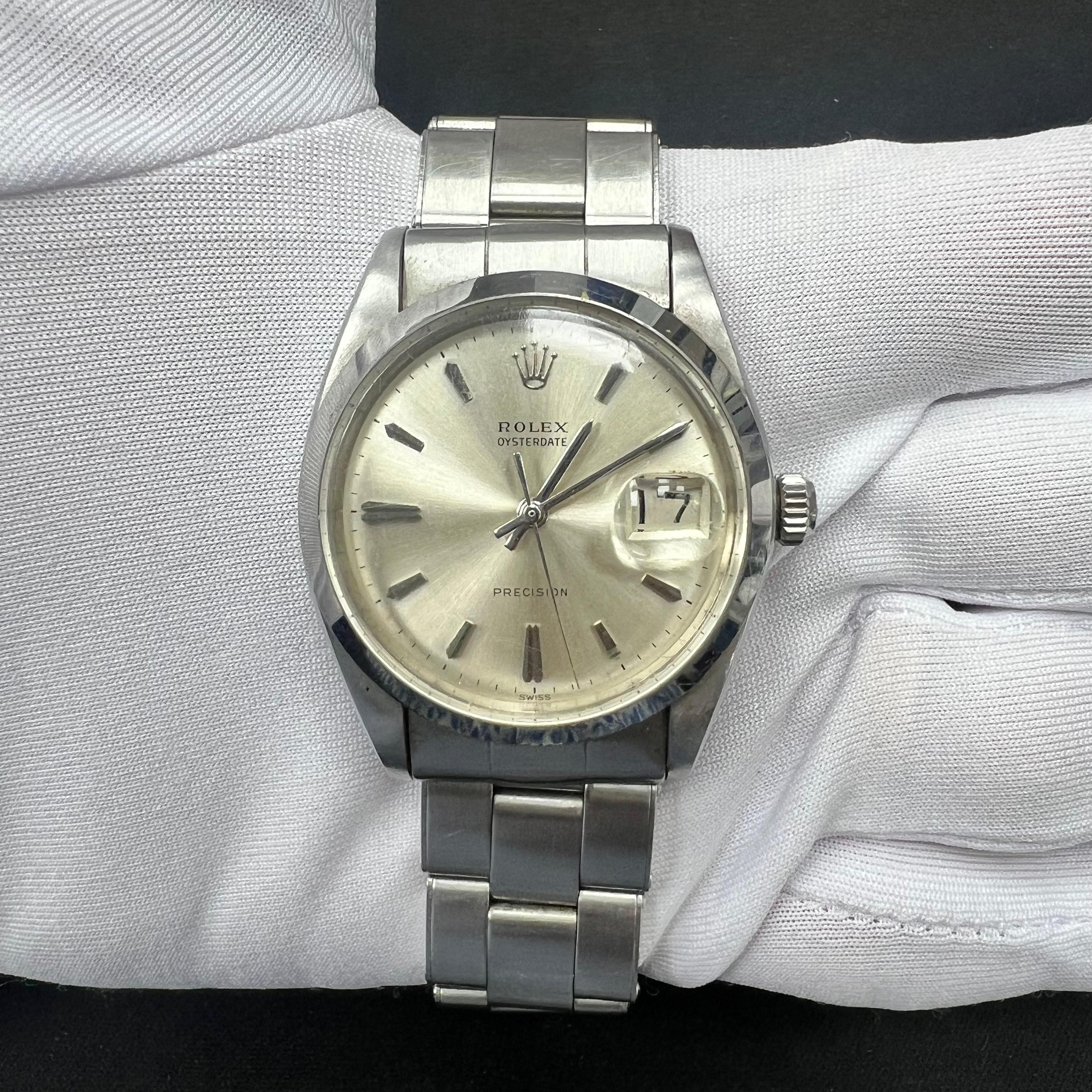 Rolex Oysterdate 34mm Stainless Steel Silver Dial Ref. 6694