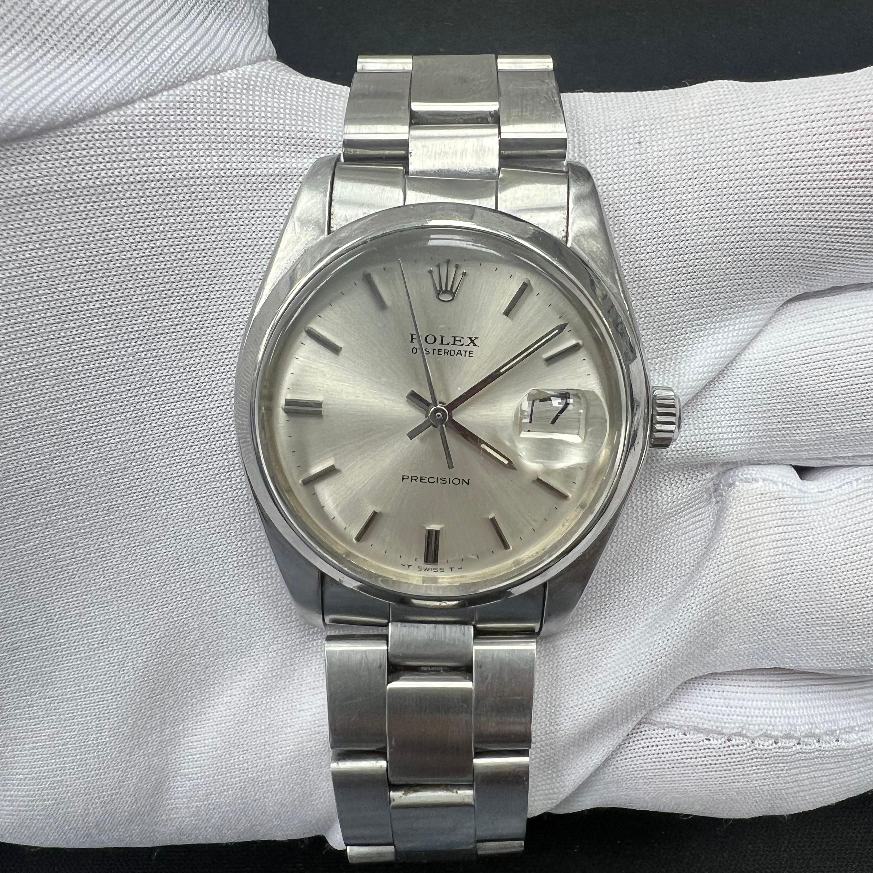 Rolex Oysterdate 34mm Stainless Steel Silver Dial Ref. 6694