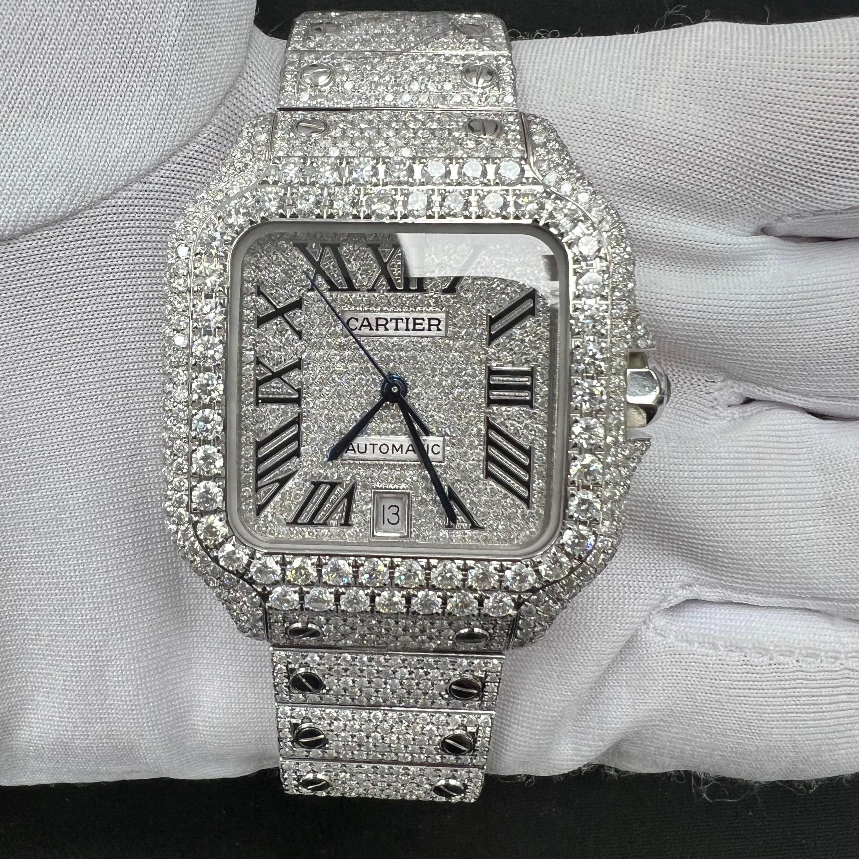 Cartier Santos 40mm Stainless Steel Roman Diamond Dial Ref. WSSA0018