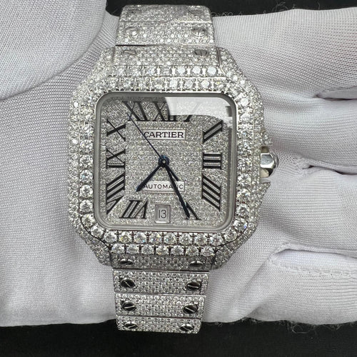 Cartier Santos 40mm Stainless Steel Roman Diamond Dial Ref. WSSA0018