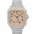 Cartier Santos 40mm Two-Tone 18K Rose Gold & Steel Arabic Diamond Dial Ref. WSSA0018