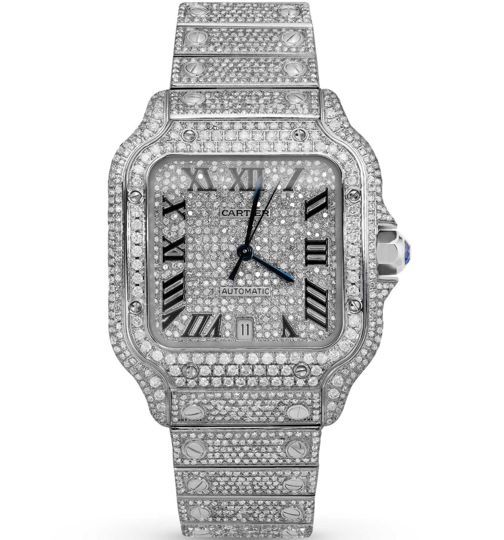 Cartier Santos 40mm Stainless Steel Roman Diamond Dial Ref. WSSA0018