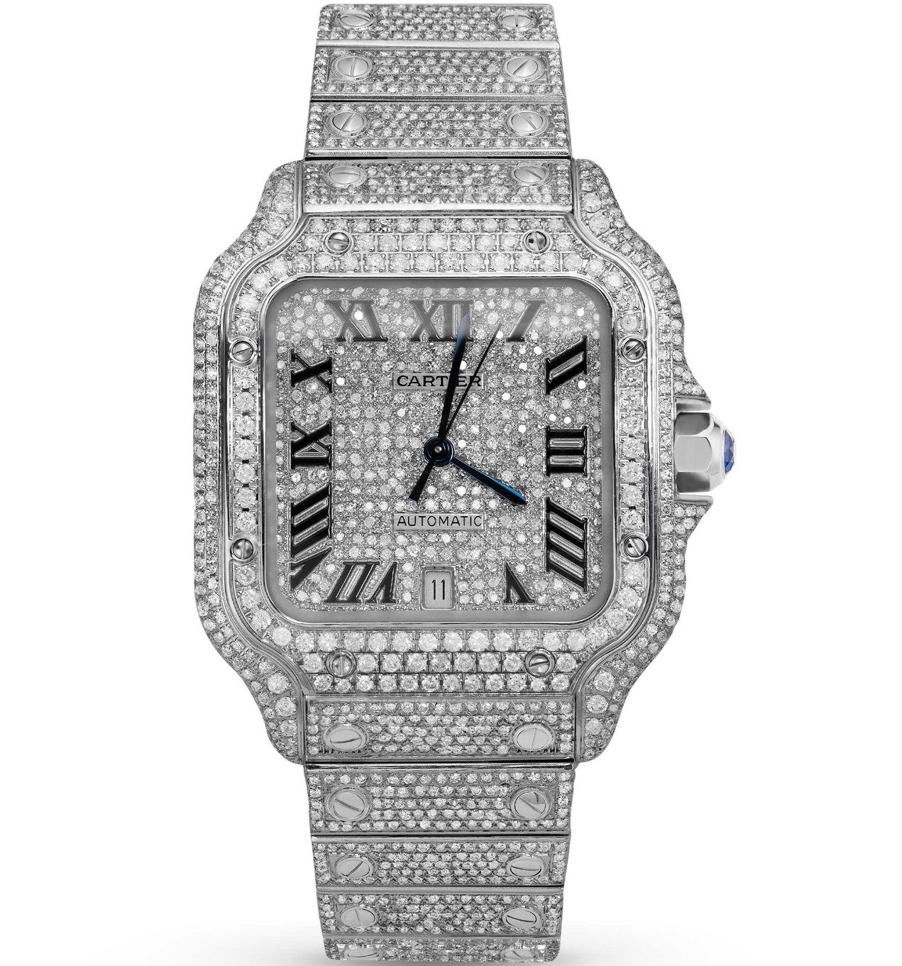 Cartier Santos 40mm Stainless Steel Roman Diamond Dial Ref. WSSA0018