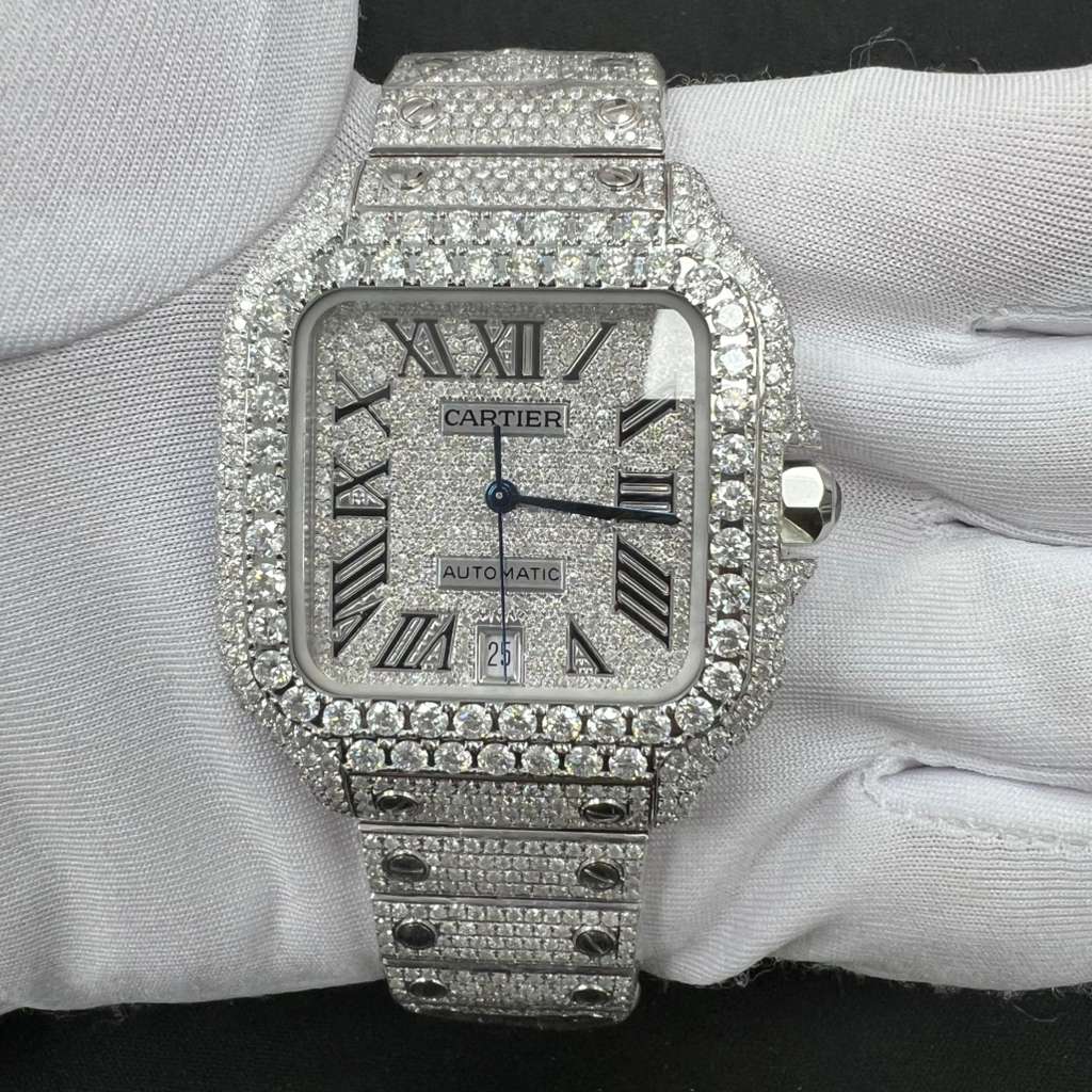 Cartier Santos 40mm Stainless Steel Roman Diamond Dial Ref. WSSA0018