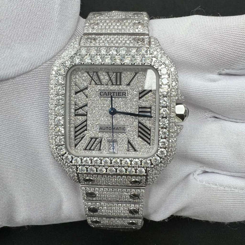 Cartier Santos 40mm Stainless Steel Roman Diamond Dial Ref. WSSA0018