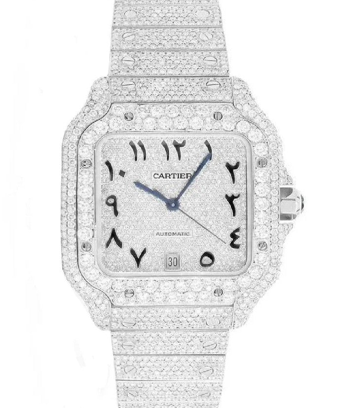 Cartier Santos 40mm Stainless Steel Arabic Diamond Dial Ref. WSSA0018