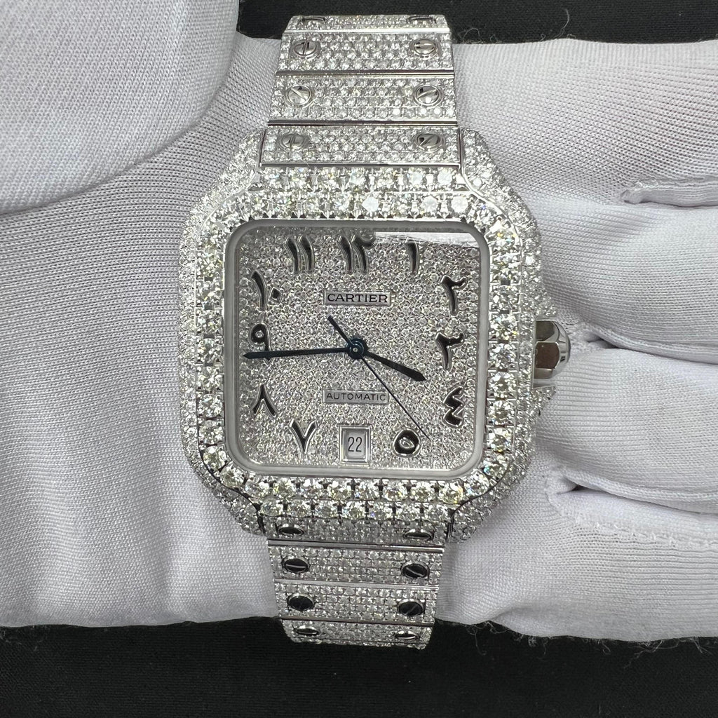 Cartier Santos 40mm Stainless Steel Arabic Diamond Dial Ref. WSSA0018