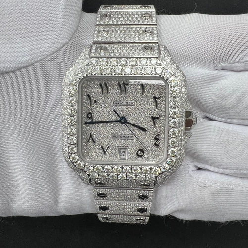 Cartier Santos 40mm Stainless Steel Arabic Diamond Dial Ref. WSSA0018