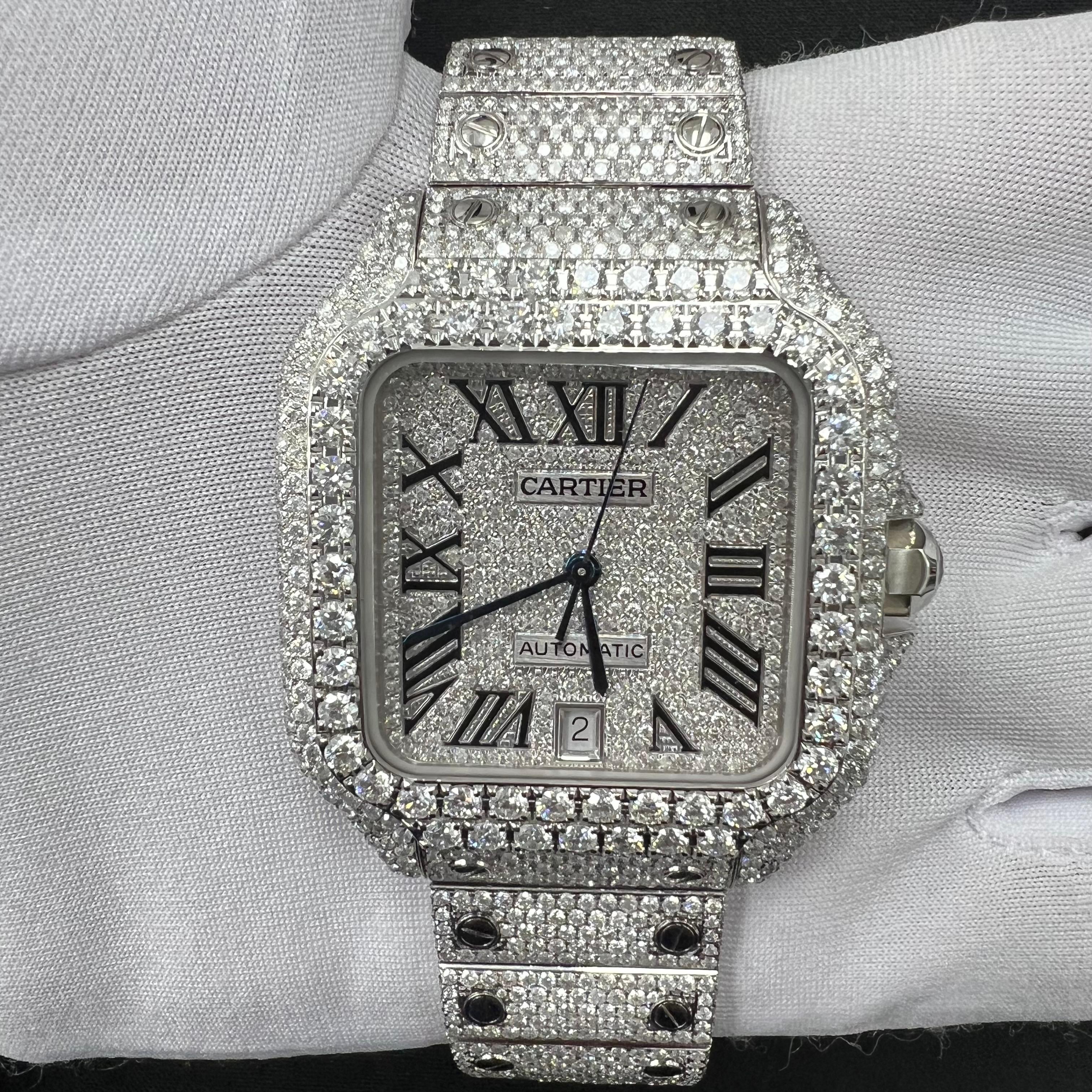 Cartier Santos 40mm Stainless Steel Roman Diamond Dial Ref. WSSA0018