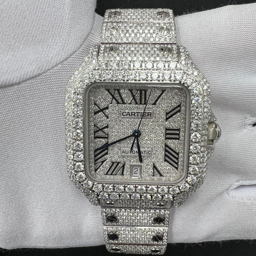 Cartier Santos 40mm Stainless Steel Roman Diamond Dial Ref. WSSA0018