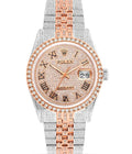 Rolex Datejust 41mm Two-Tone 18K Rose Gold & Steel Roman Diamond Dial