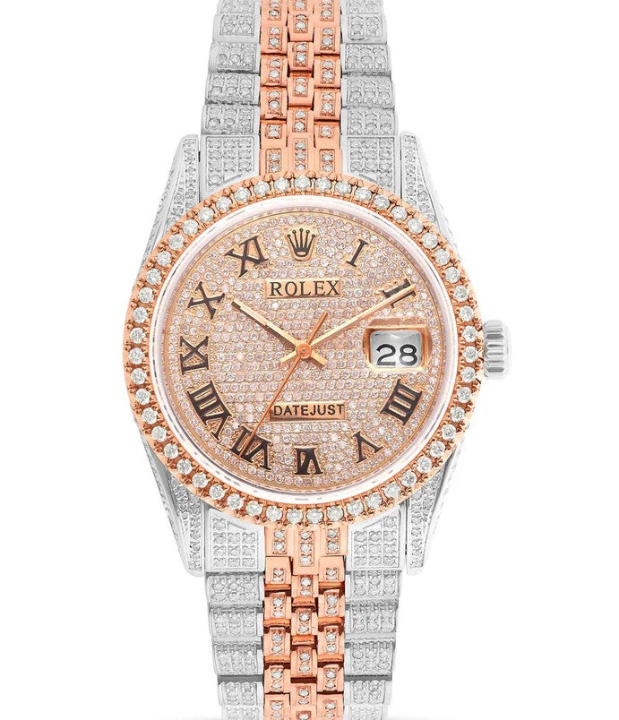 Rolex Datejust 41mm Two-Tone 18K Rose Gold & Steel Roman Diamond Dial