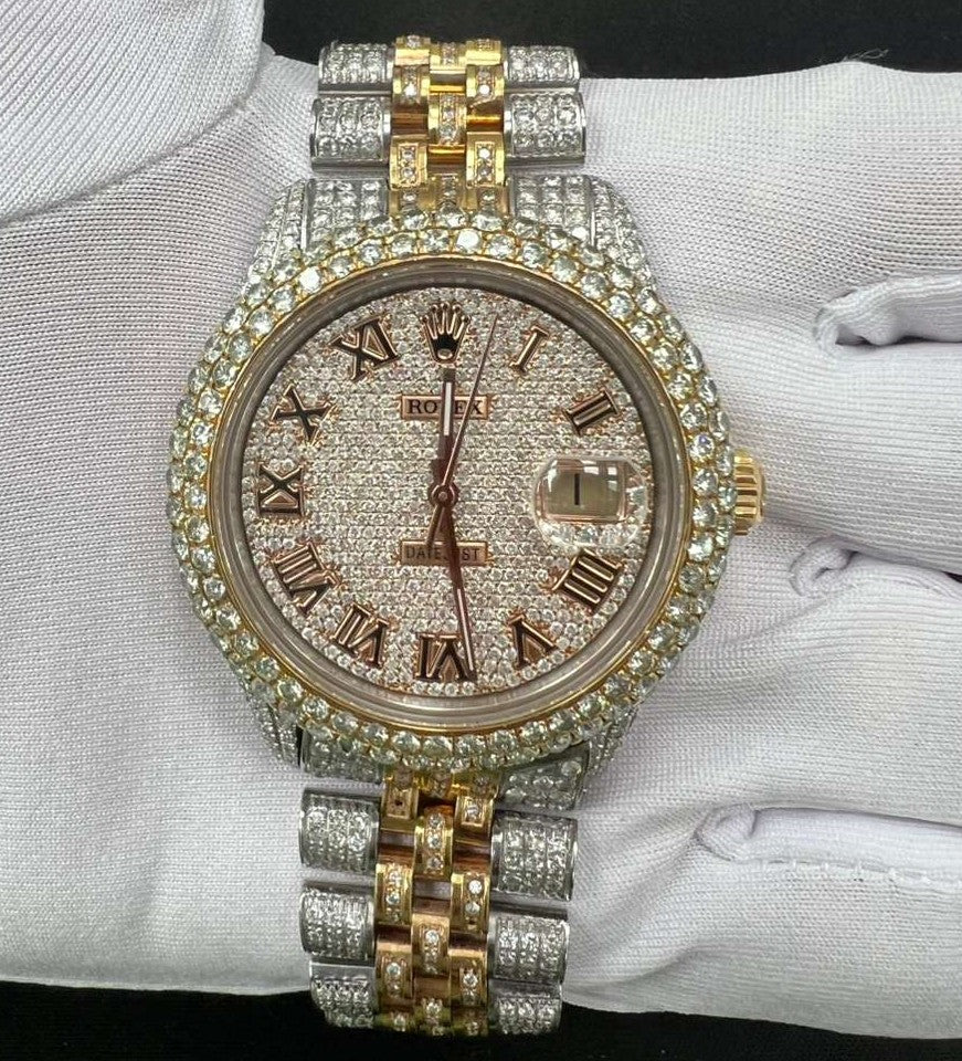 Rolex Datejust 41mm Two-Tone 18K Rose Gold & Steel Roman Diamond Dial