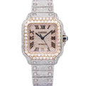 Cartier Santos 40mm Two-Tone 18K Rose Gold & Steel Roman Diamond Dial Ref. WSSA0018