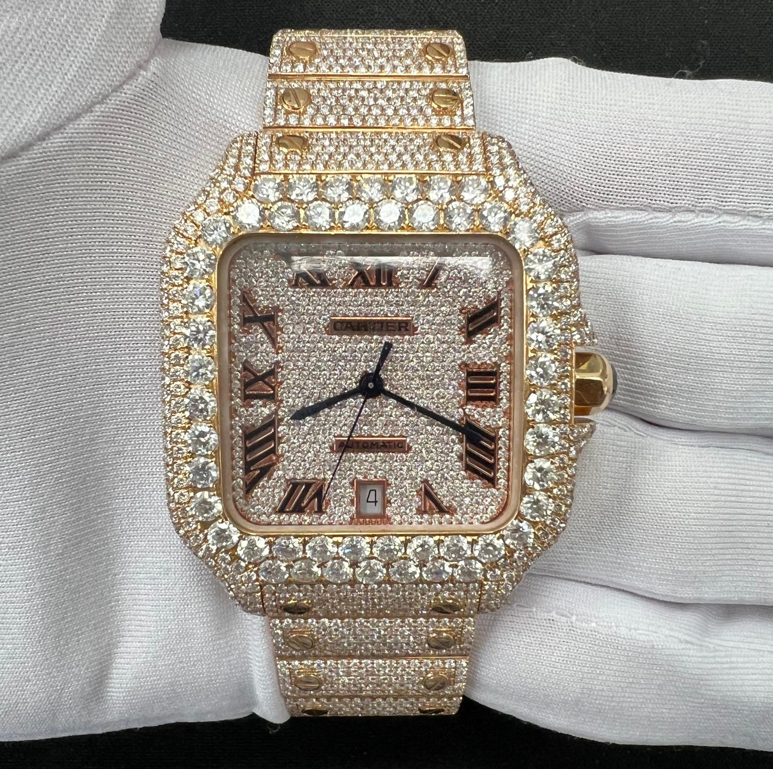Cartier Santos 40mm Two-Tone 18K Rose Gold & Steel Roman Diamond Dial Ref. WSSA0018