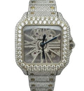 Cartier Santos 39.8mm Two-Tone 18K Yellow Gold & Steel Skeleton Diamond Dial Ref. WSSA0018