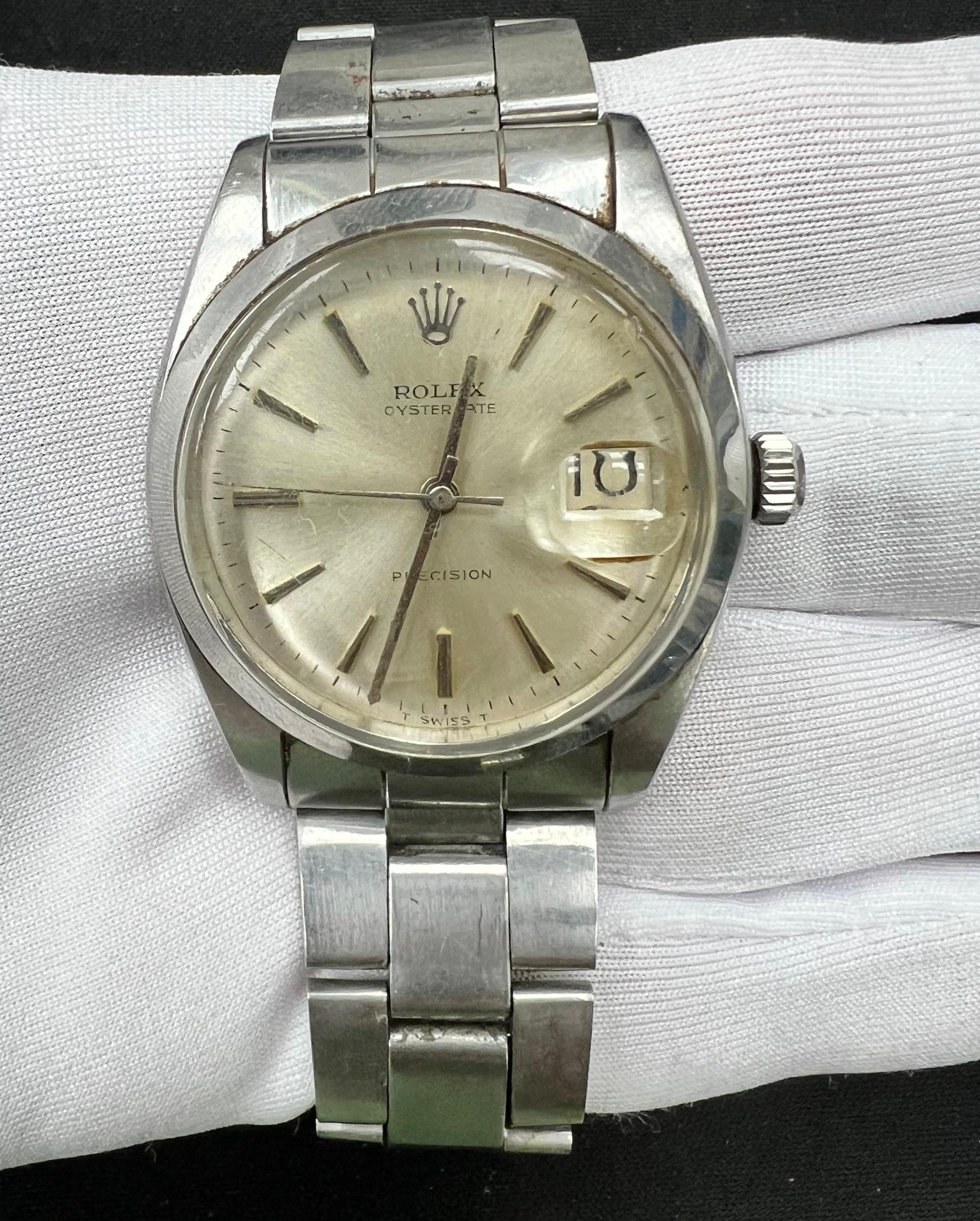 Rolex Oysterdate 34mm Stainless Steel Silver Dial Ref. 6694