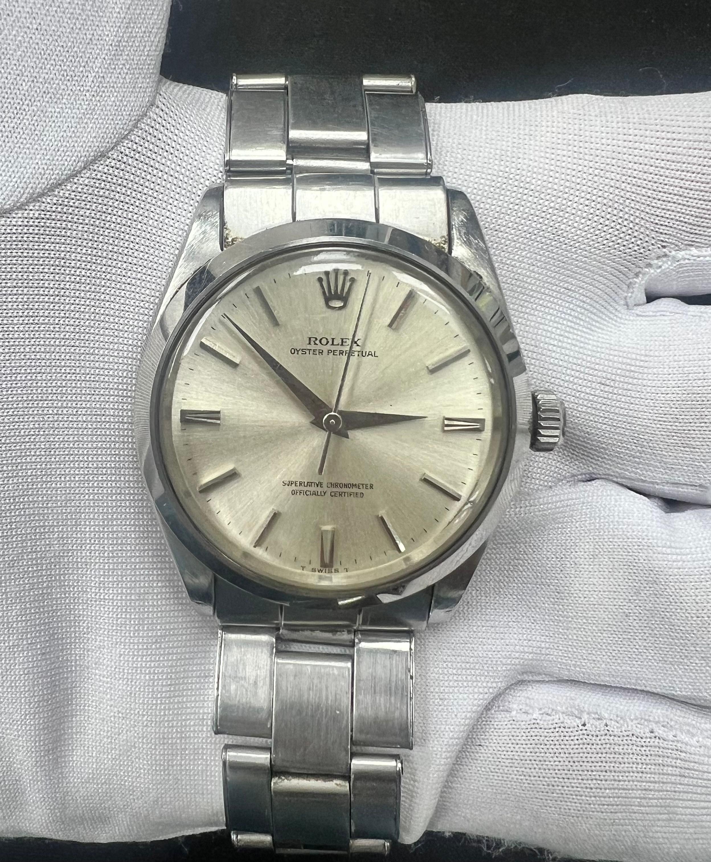 Rolex Oyster Perpetual 34mm Stainless Steel Silver Dial Ref. 6718