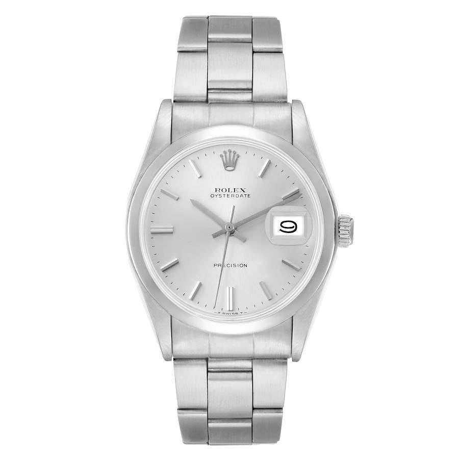Rolex Oysterdate 34mm Stainless Steel Silver Dial Ref. 6694