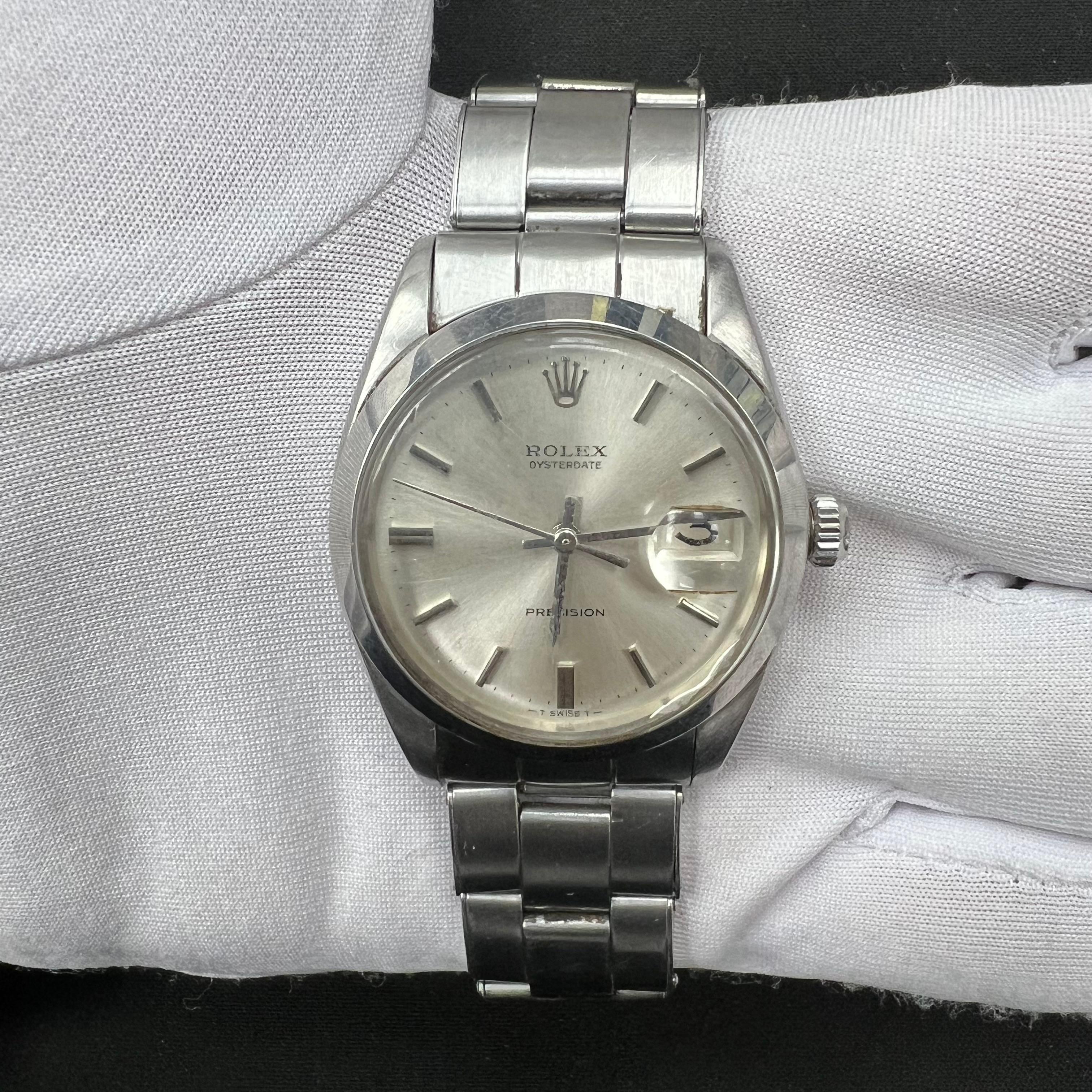 Rolex Oysterdate 34mm Stainless Steel Silver Dial Ref. 6694