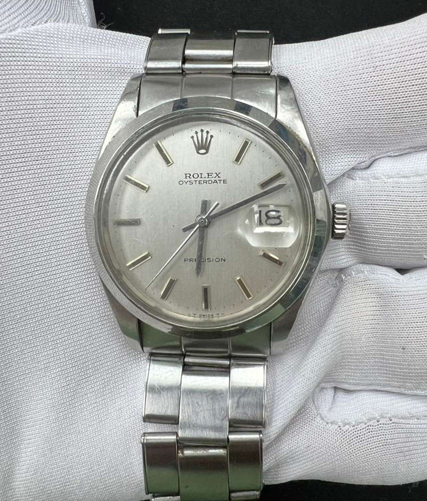 Rolex Oysterdate 34mm Stainless Steel Silver Dial Ref. 6694