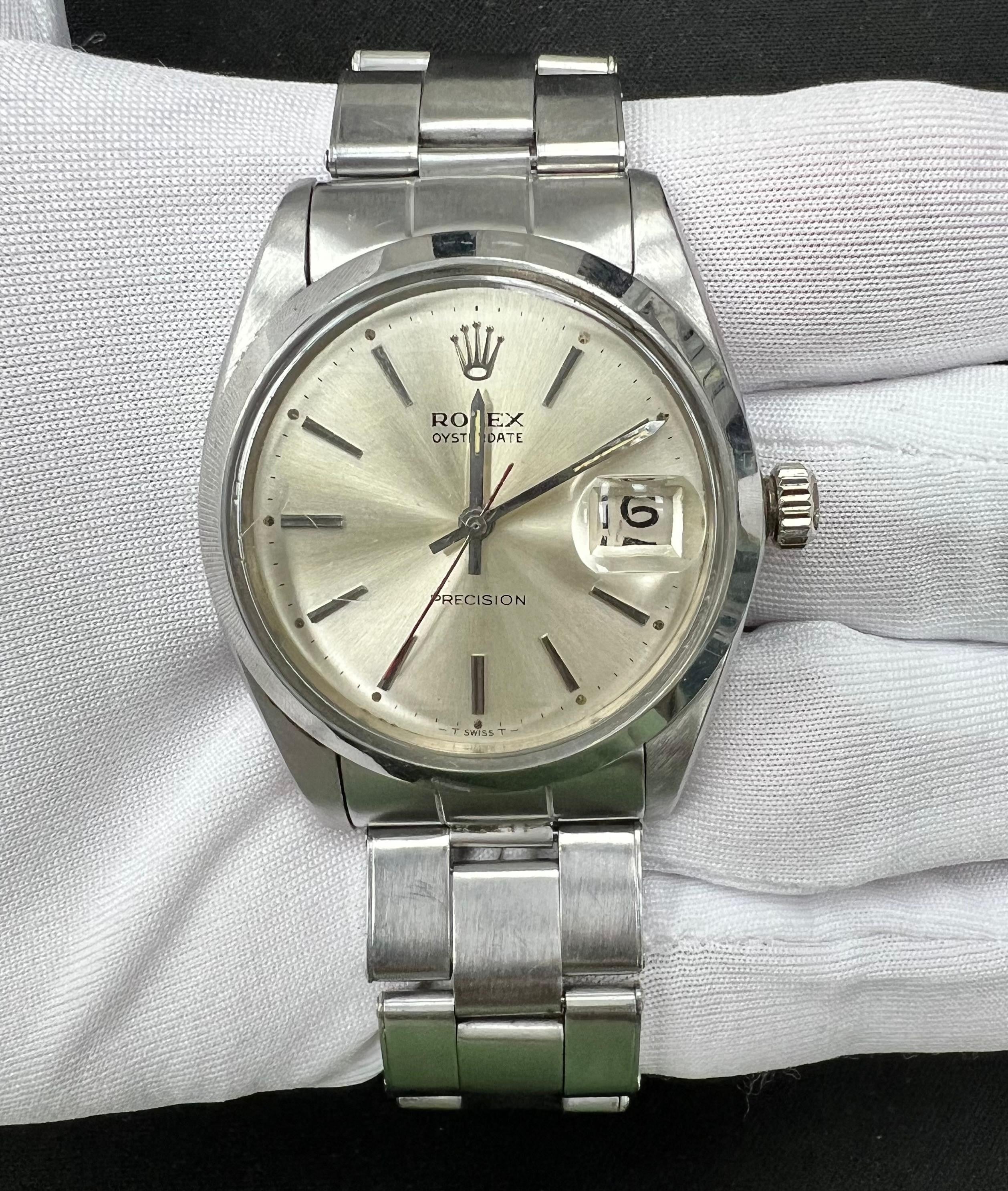 Rolex Oysterdate 34mm Stainless Steel Silver Dial Ref. 6694