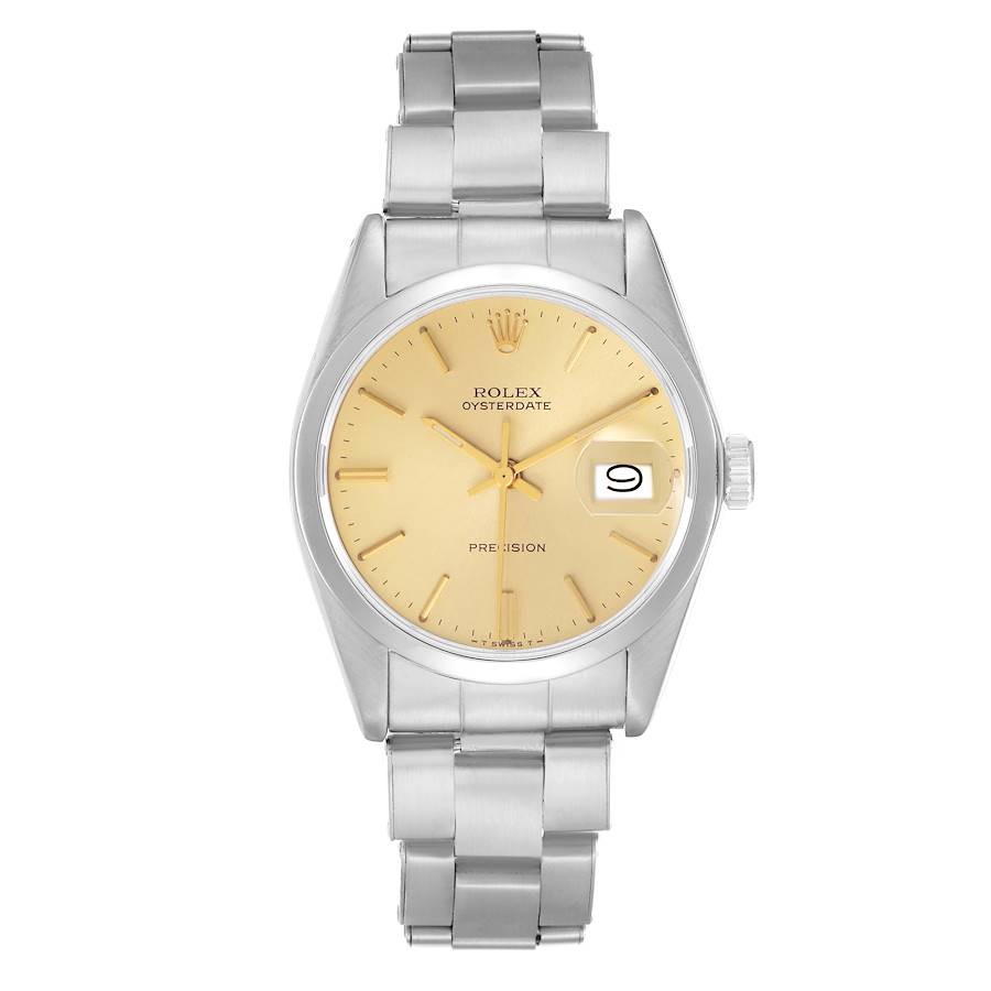 Rolex Oysterdate 31mm Stainless Steel Pale Yellow Dial Ref. 6466