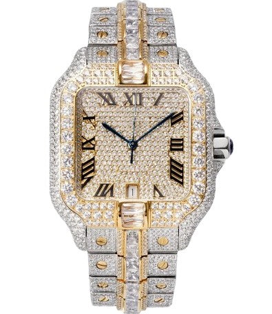 Cartier Santos 40mm Two-Tone 18K Yellow Gold & Steel Roman Diamond Dial Ref. WSSA0030