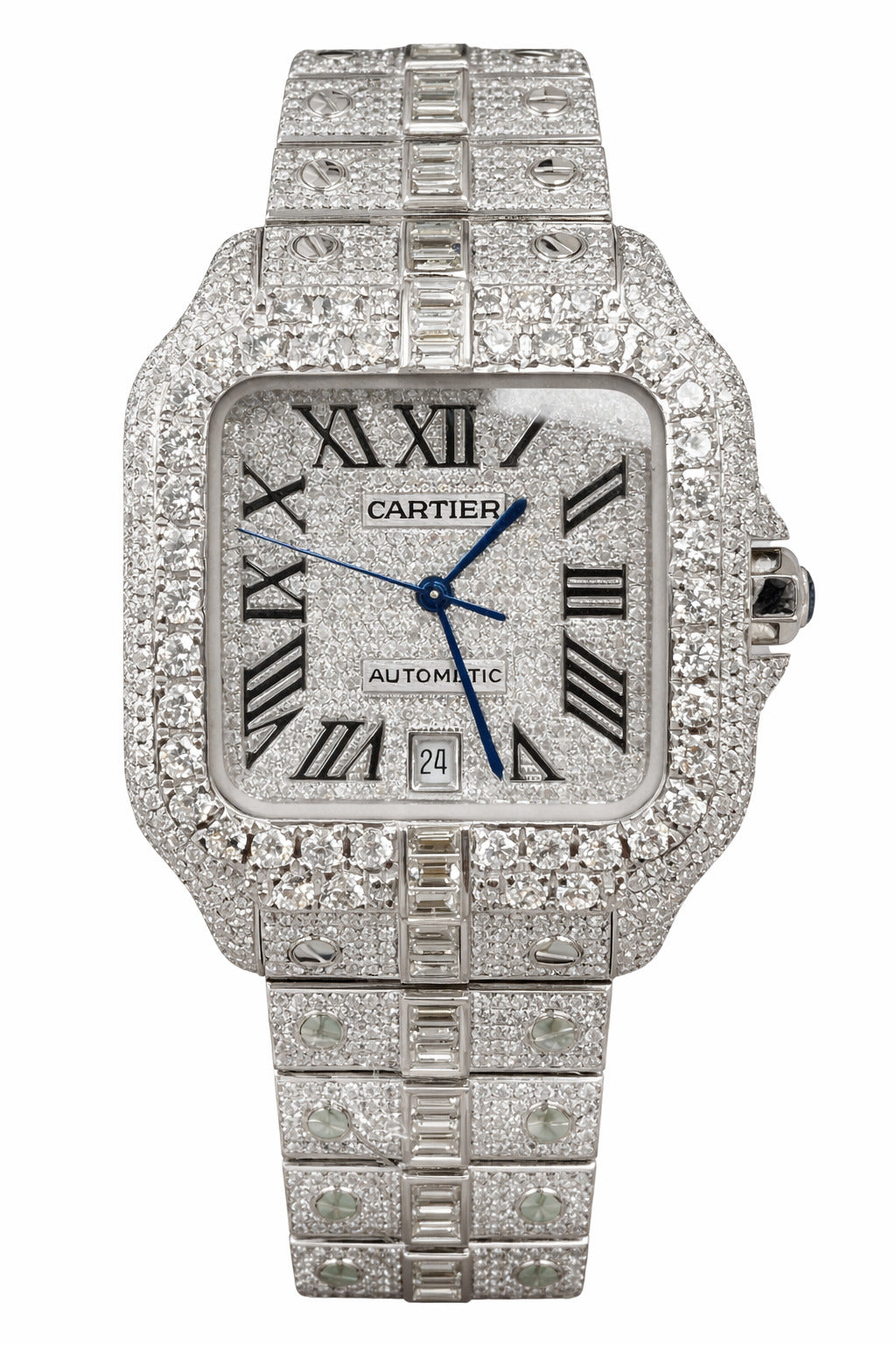 Cartier Santos 40mm Stainless Steel Roman Diamond Dial Ref. WSSA0018