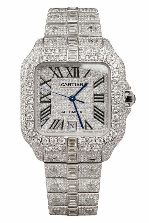 Cartier Santos 40mm Stainless Steel Roman Diamond Dial Ref. WSSA0018
