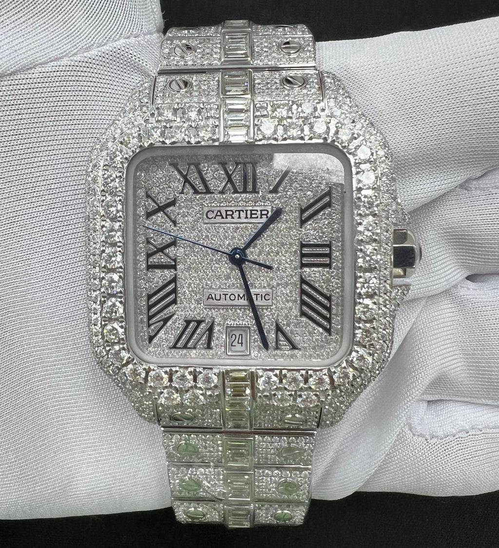 Cartier Santos 40mm Stainless Steel Roman Diamond Dial Ref. WSSA0018