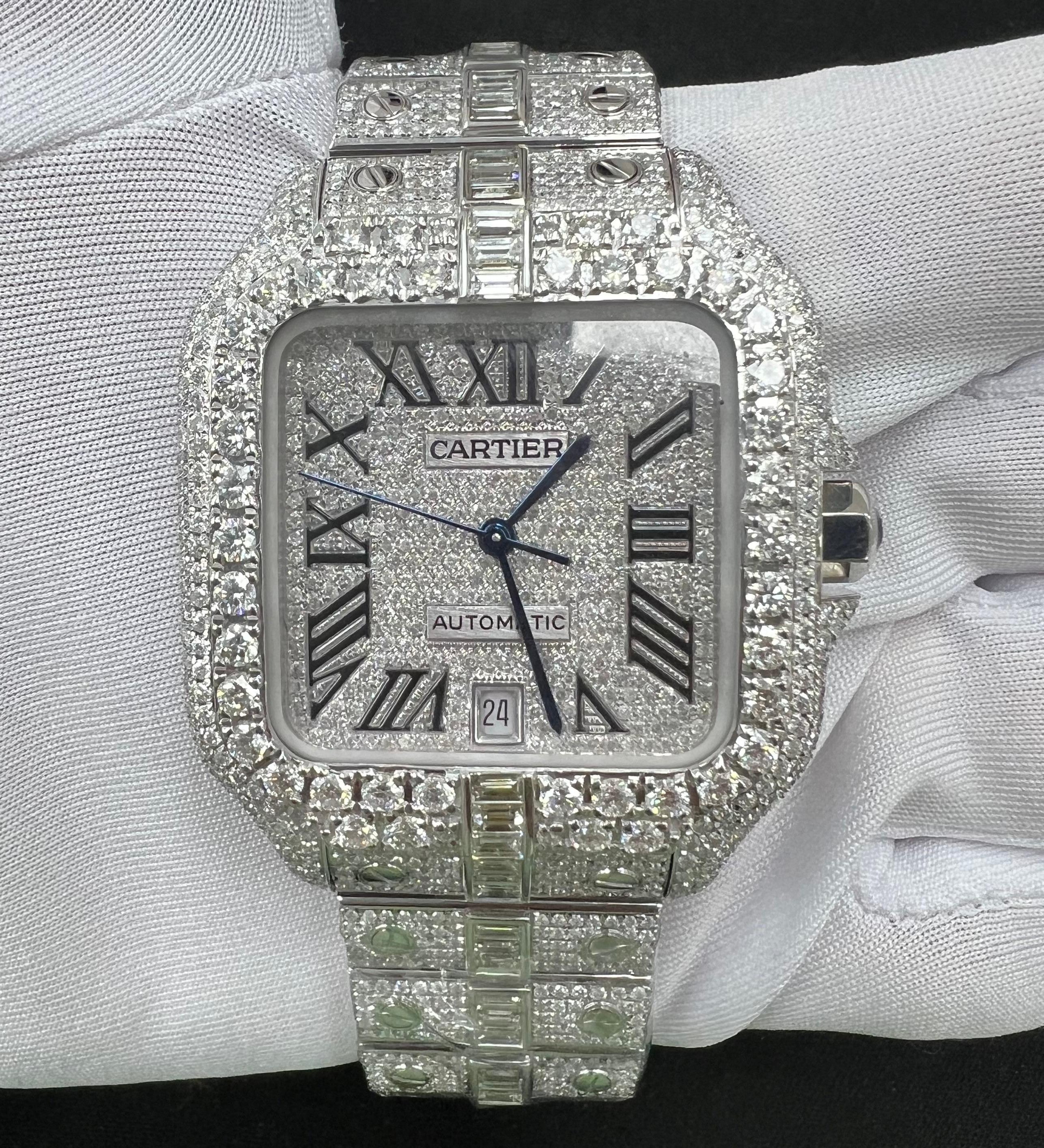 Cartier Santos 40mm Stainless Steel Roman Diamond Dial Ref. WSSA0018