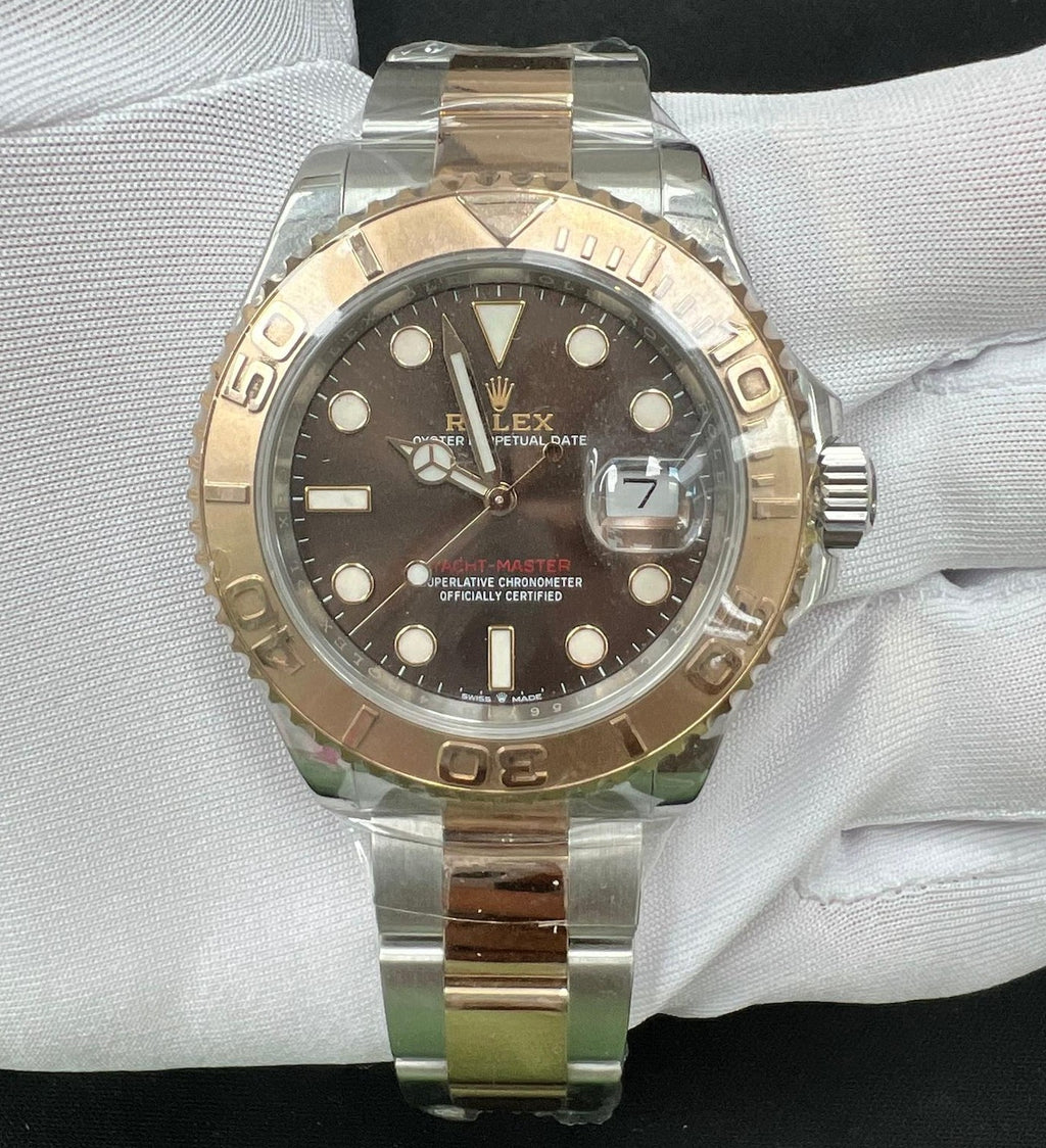 Rolex Yachtmaster 40mm Two-Tone 18K Rose Gold & Steel Chocolate Dial Ref. 126621