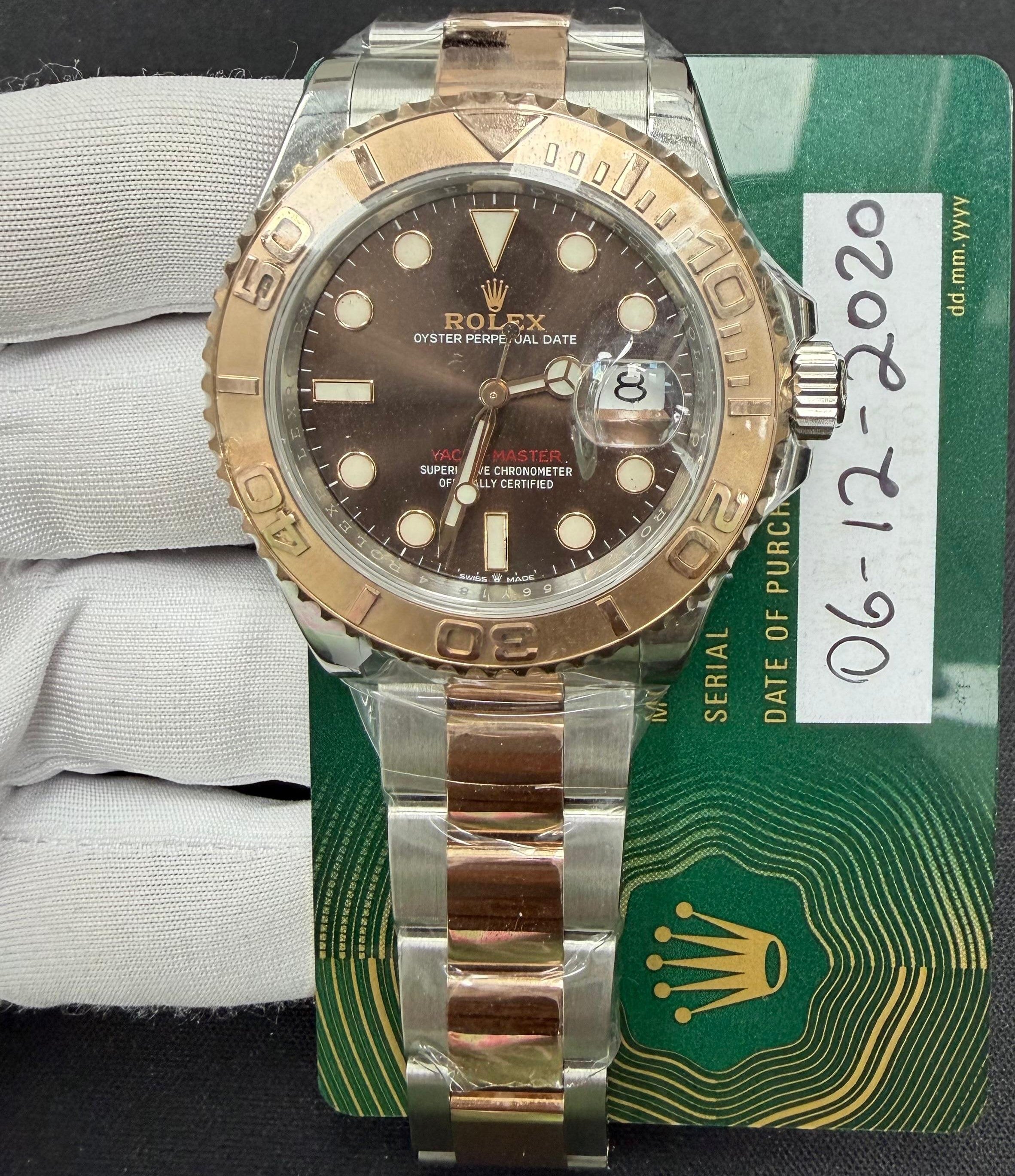 Rolex Yachtmaster 40mm Two-Tone 18K Rose Gold & Steel Chocolate Dial Ref. 126621