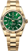 Rolex Sky Dweller 42mm 18K Yellow Gold Bright Green Dial Ref. 336938