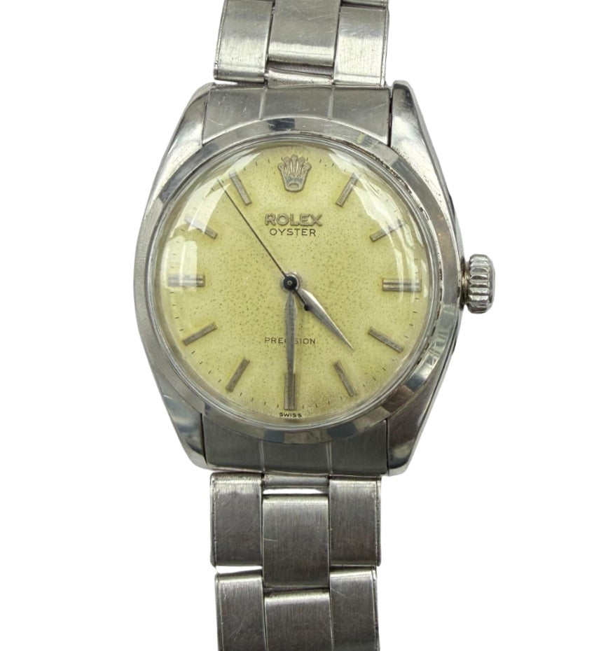 Rolex Oyster Precision 34mm Stainless Steel Pale Yellow Dial Ref. 6422