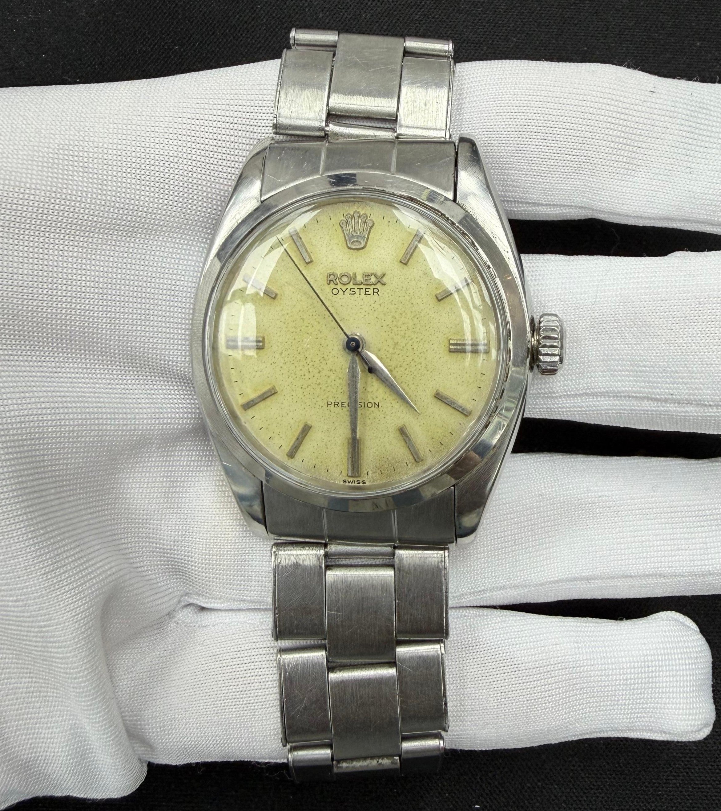 Rolex Oyster Precision 34mm Stainless Steel Pale Yellow Dial Ref. 6422