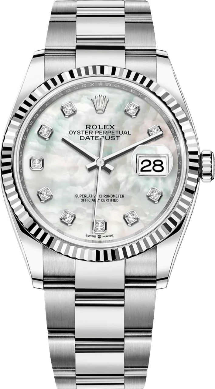 Rolex Datejust 41mm Stainless Steel MOP Diamond Dial Ref. 126334