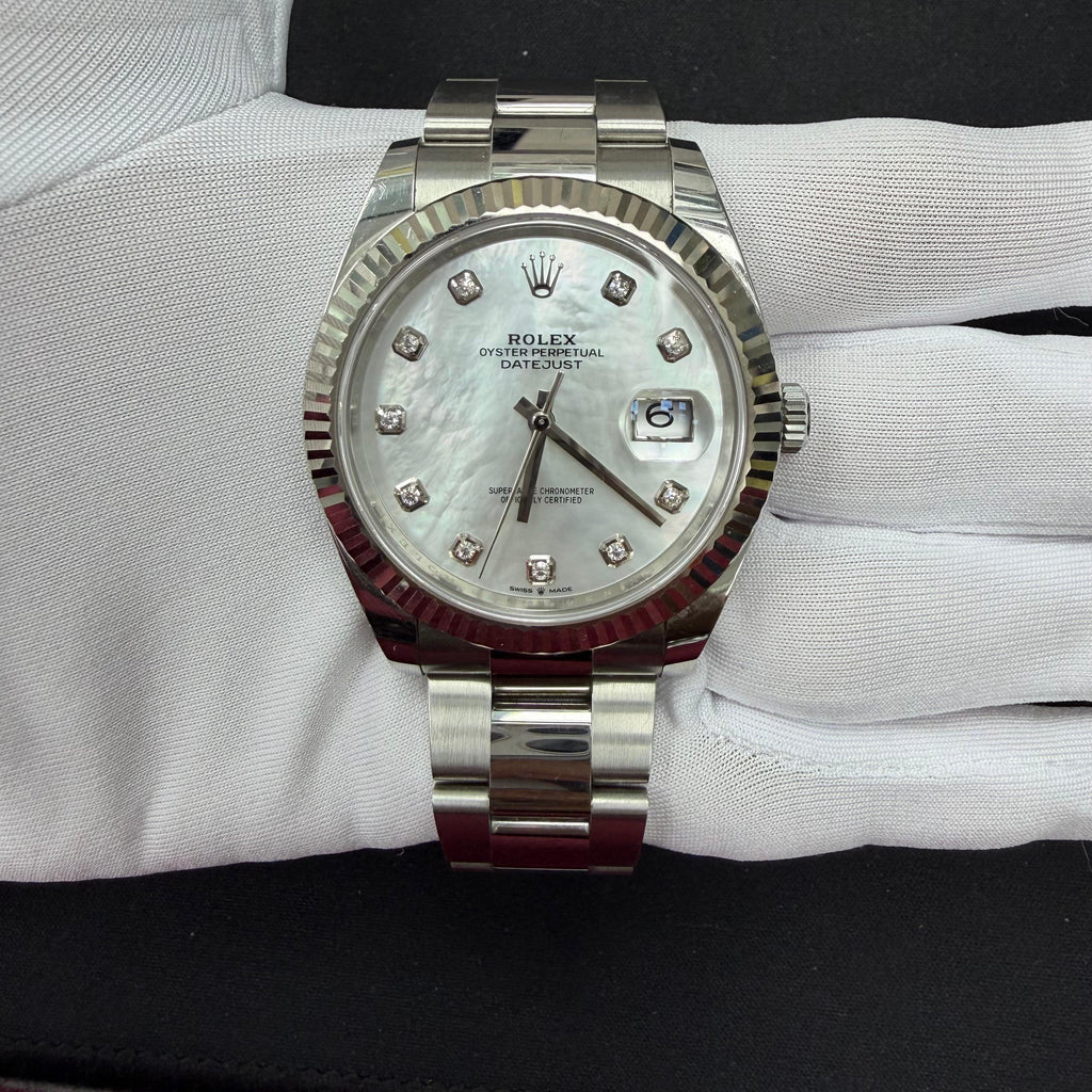 Rolex Datejust 41mm Stainless Steel MOP Diamond Dial Ref. 126334