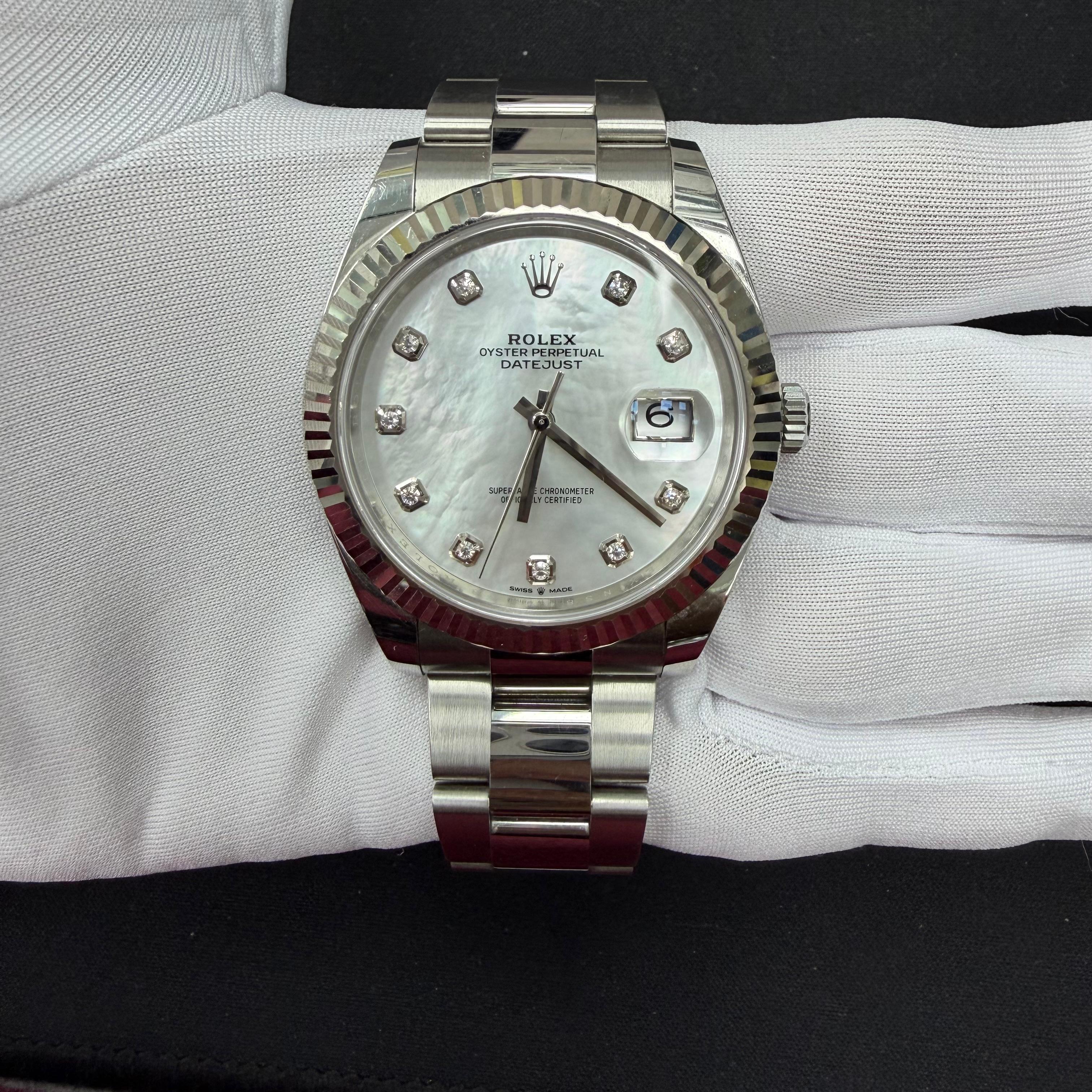 Rolex Datejust 41mm Stainless Steel MOP Diamond Dial Ref. 126334