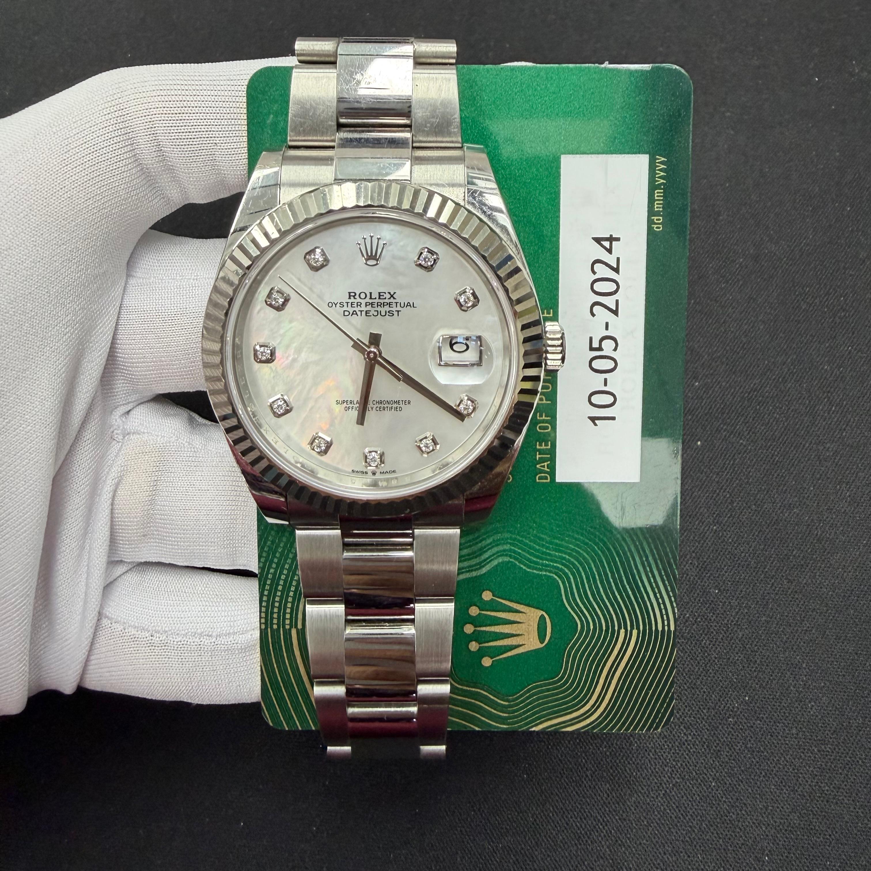 Rolex Datejust 41mm Stainless Steel MOP Diamond Dial Ref. 126334