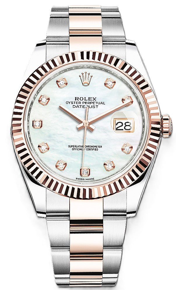 Rolex Datejust 41mm Two-Tone 18K Rose Gold & Steel MOP Diamond Dial Ref. 126331