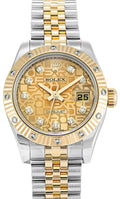 Rolex Datejust 31mm Two-Tone 18K Yellow Gold & Steel Champagne Diamond Dial Ref. 178313