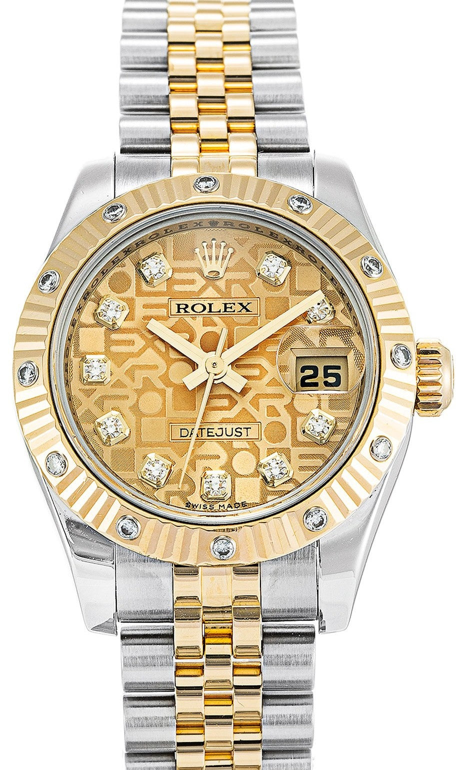 Rolex Datejust 31mm Two-Tone 18K Yellow Gold & Steel Champagne Diamond Dial Ref. 178313