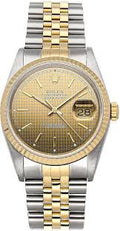 Rolex Datejust 31mm Two-Tone 18K Yellow Gold & Steel Champagne Tapestry Dial Ref. 68273