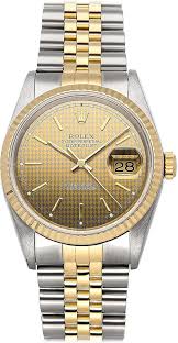 Rolex Datejust 31mm Two-Tone 18K Yellow Gold & Steel Champagne Tapestry Dial Ref. 68273